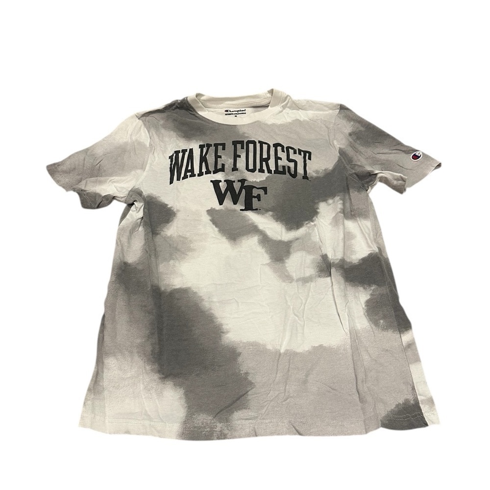 Champion Wake Forest Gray and White Tie-dye t-shirt Medium